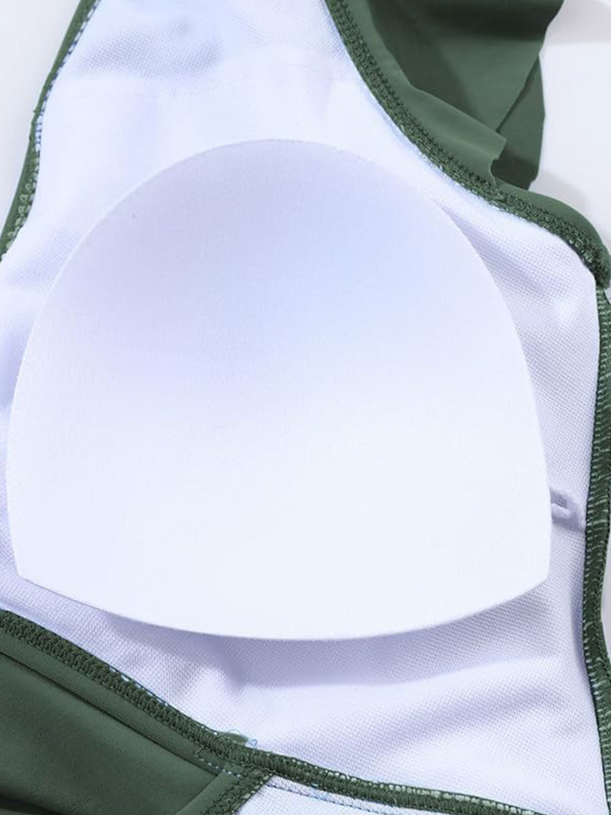 Women's One Piece Ruffle Cutout Slimming V Neck Swimsuit