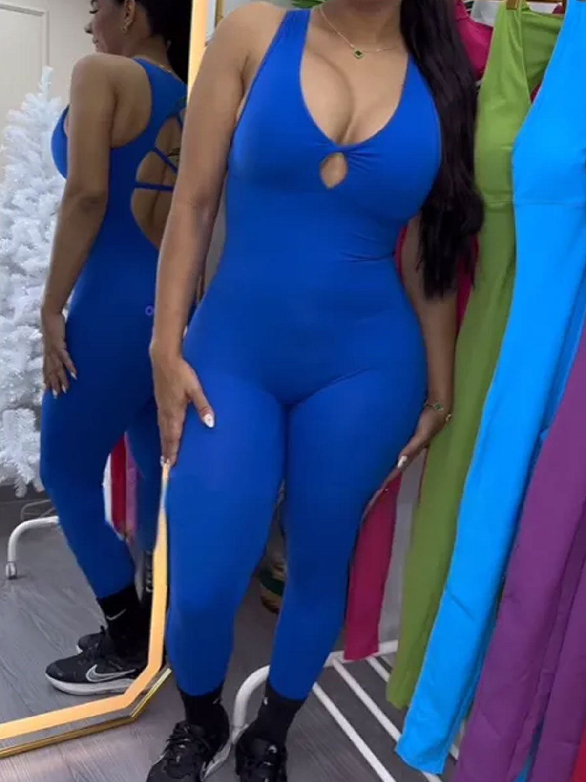Sexy Seamless Hip Lifting Yoga Backless Jumpsuit