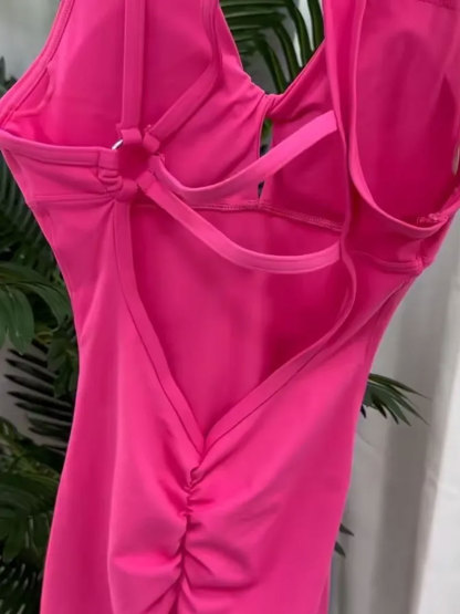 Sexy Seamless Hip Lifting Yoga Backless Jumpsuit