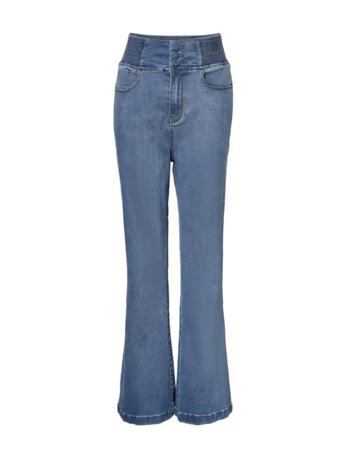 Skinny Flared Jeans With Elastic Waistband