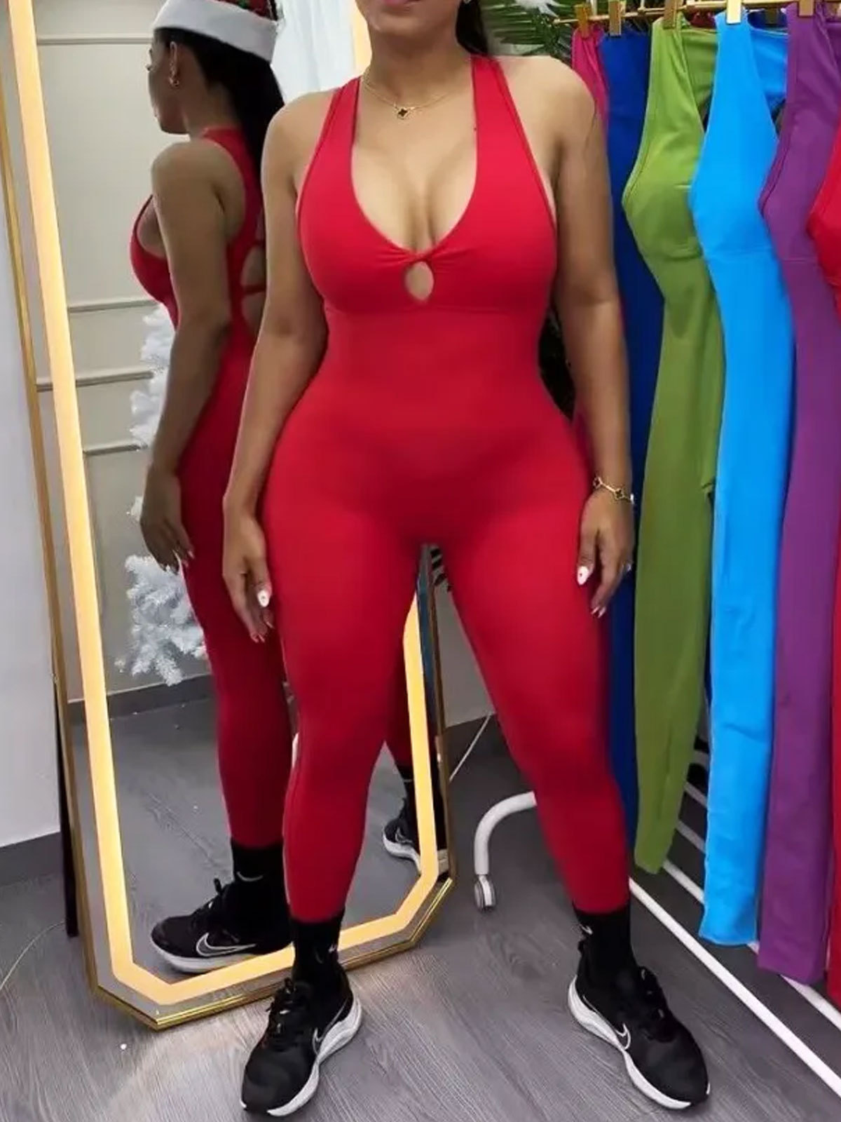 Sexy Seamless Hip Lifting Yoga Backless Jumpsuit