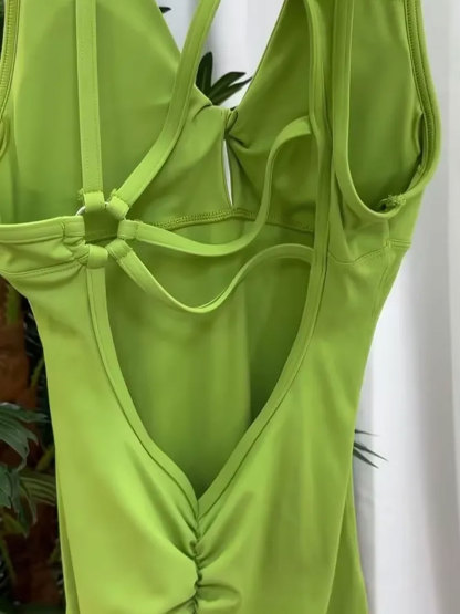 Sexy Seamless Hip Lifting Yoga Backless Jumpsuit