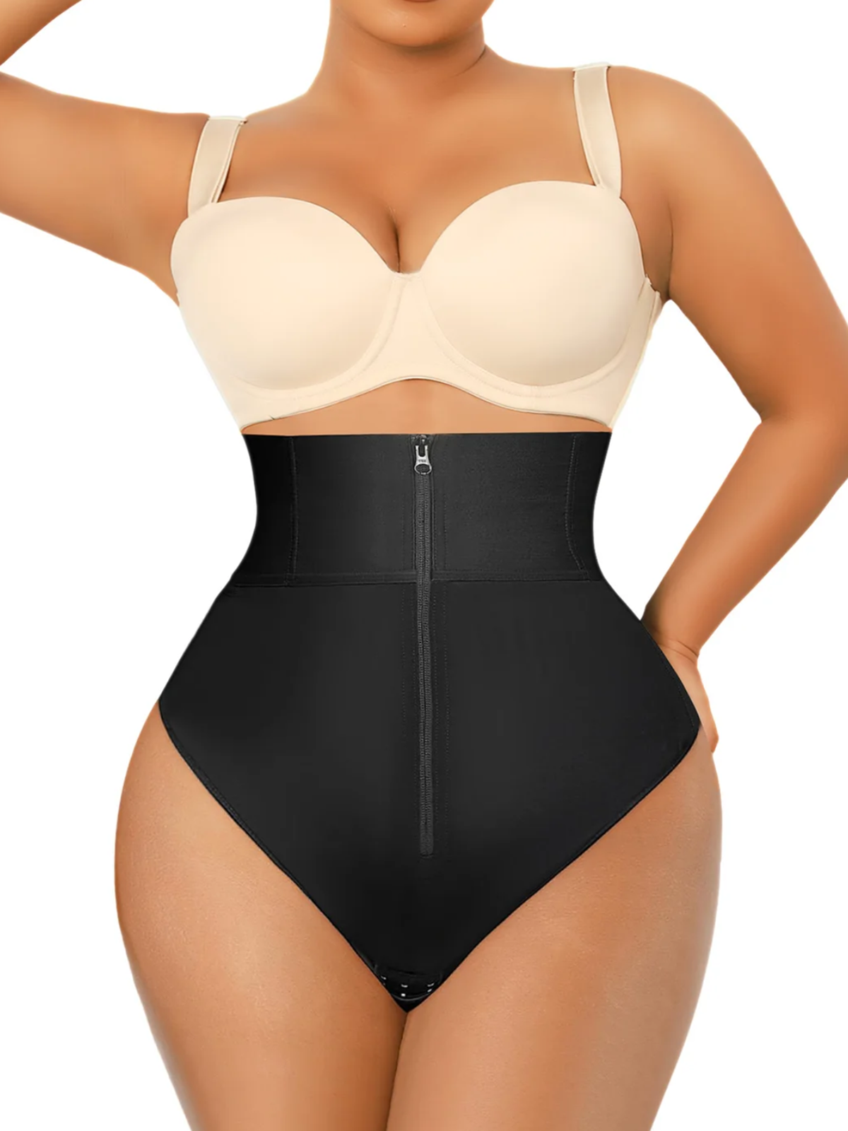 High Waisted Steel Bone Thong For Tummy Control And Shaping