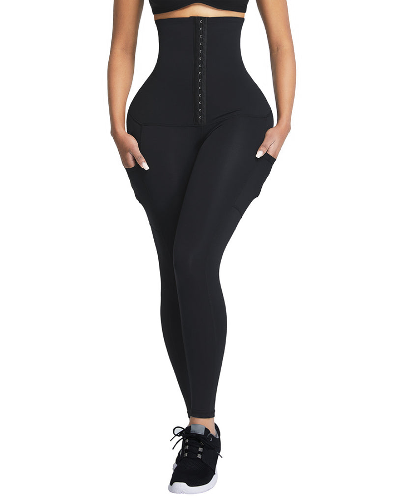 High Waist Compression Leggings With PocketsChicCurve