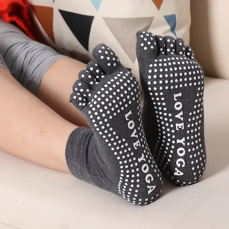 Pilates non-slip five-finger cotton socks