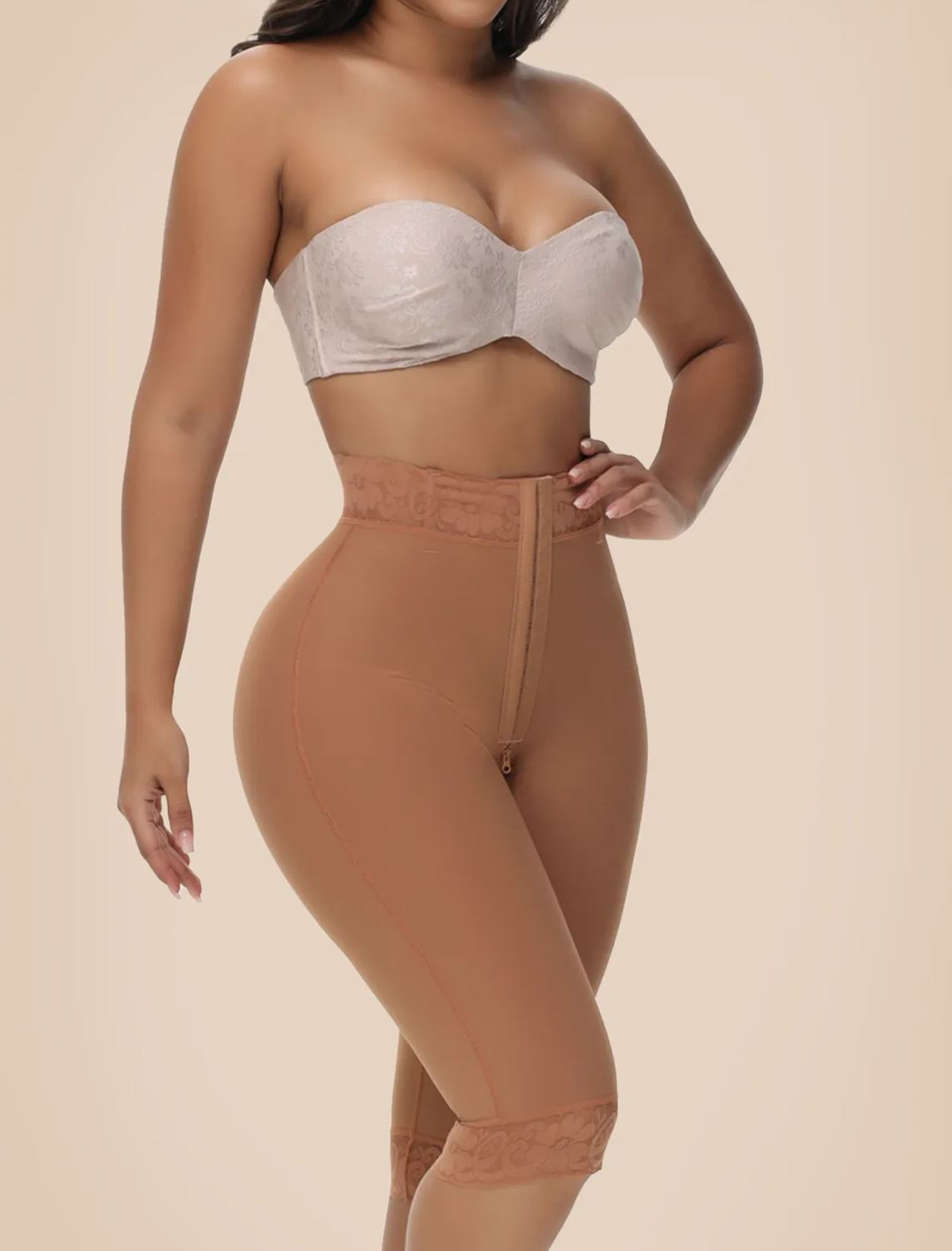Mid Knee Length Tummy Control Hip Lifting Shaper Shorts