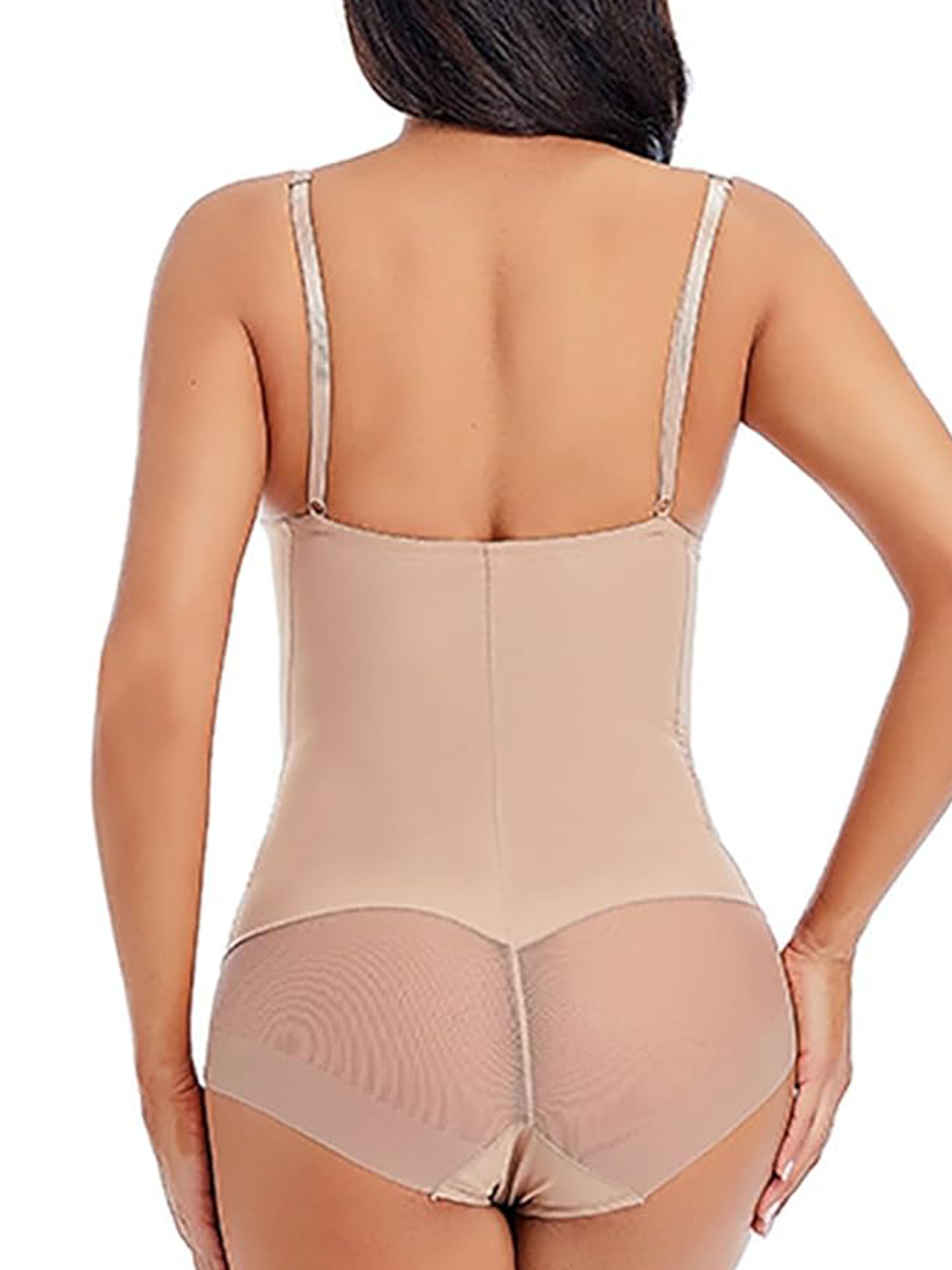 Women's Backless Strapless U Neck V-Shaped Built-in Bra Corset Thong Tummy Control Bodysuit