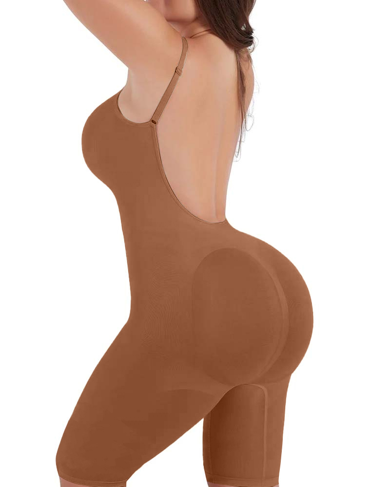 Seamless Backless Mid-Length Full Body Shaper