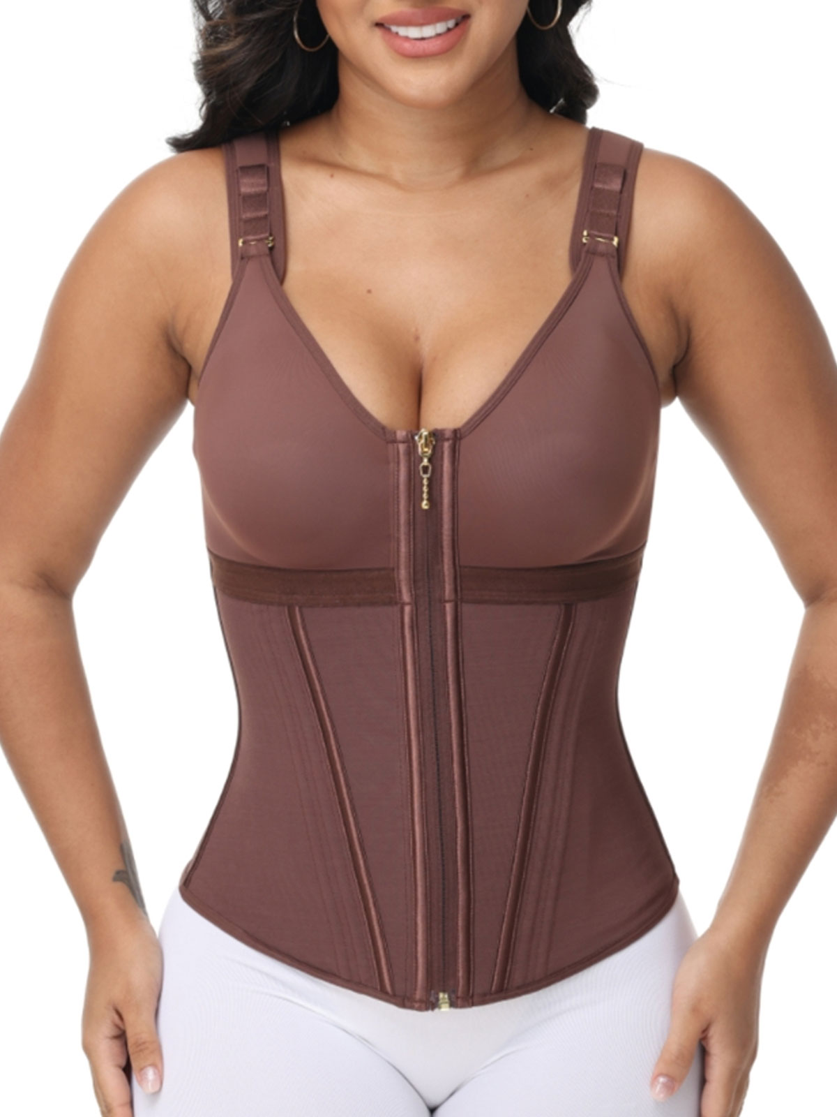 Extreme Latex Corset Waist Vest With Bra