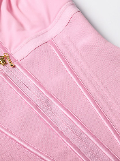 Extreme Latex Corset Waist Vest With Bra