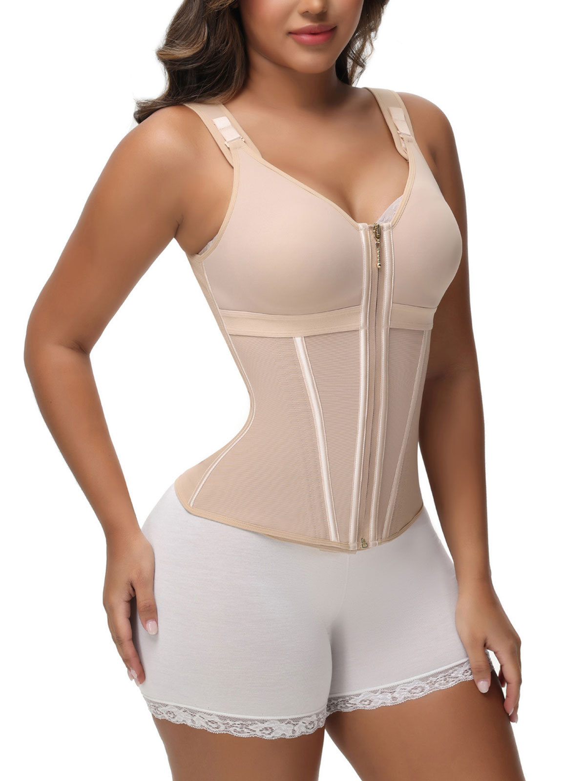 Extreme Latex Corset Waist Vest With Bra