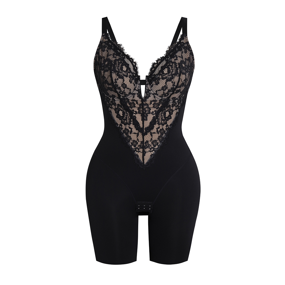 V Neck Backless Halter Bodysuit