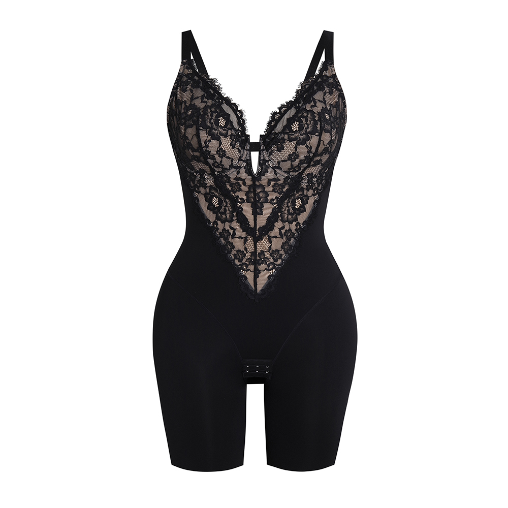 V Neck Backless Halter Bodysuit