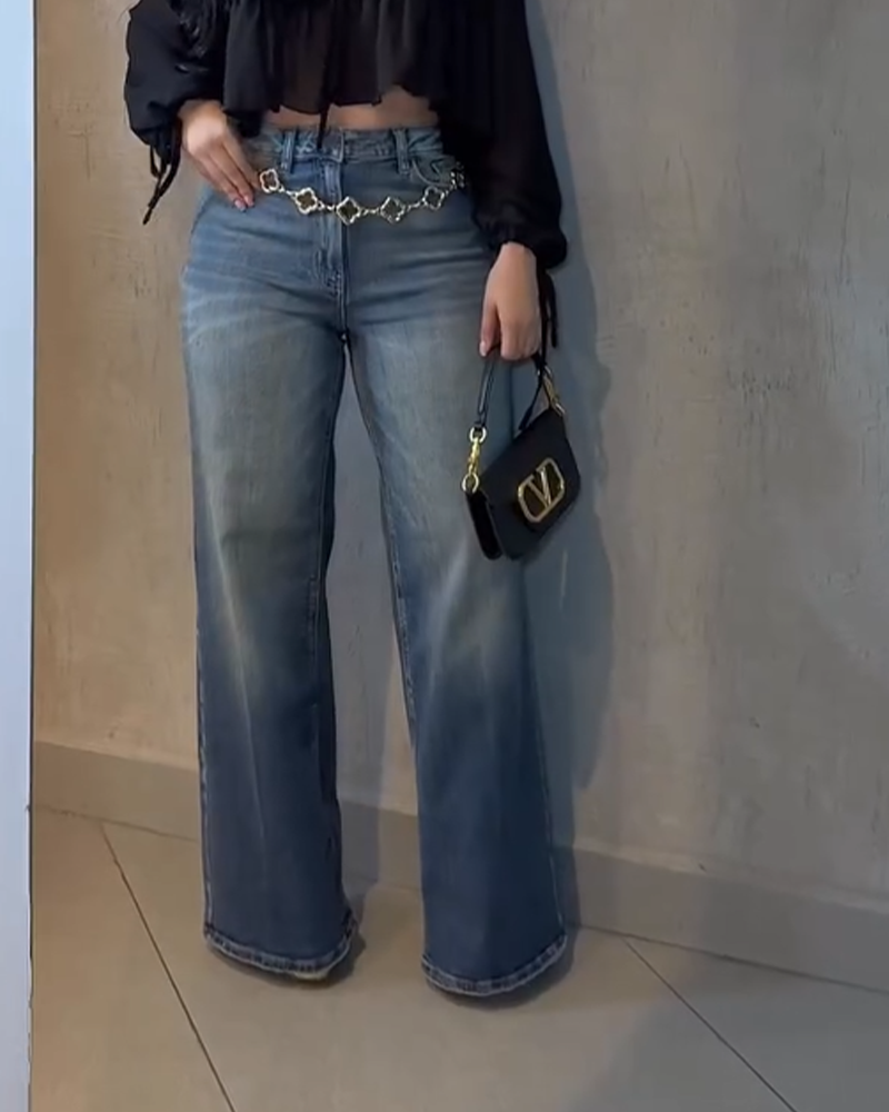 High-Waisted Straight-Leg Jeans (Pre-Sale)
