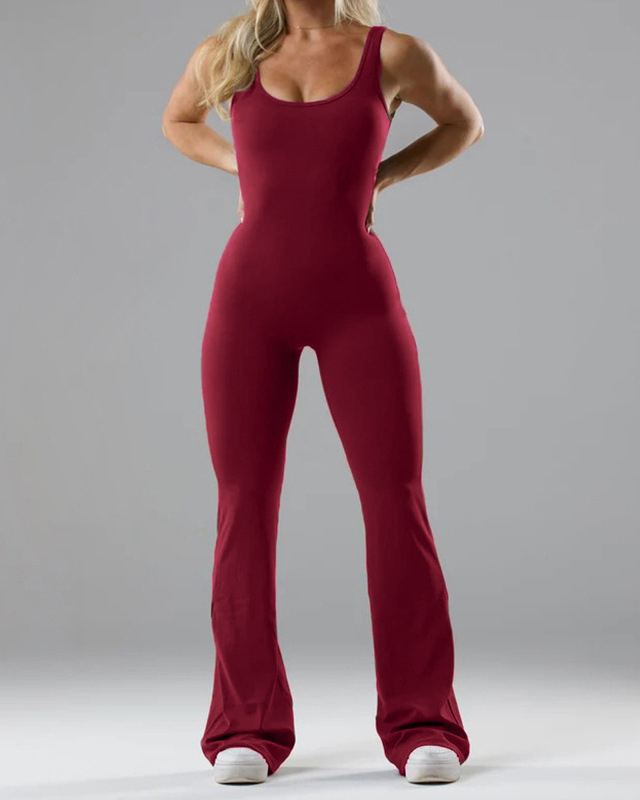 V-Back Flared Jumpsuit