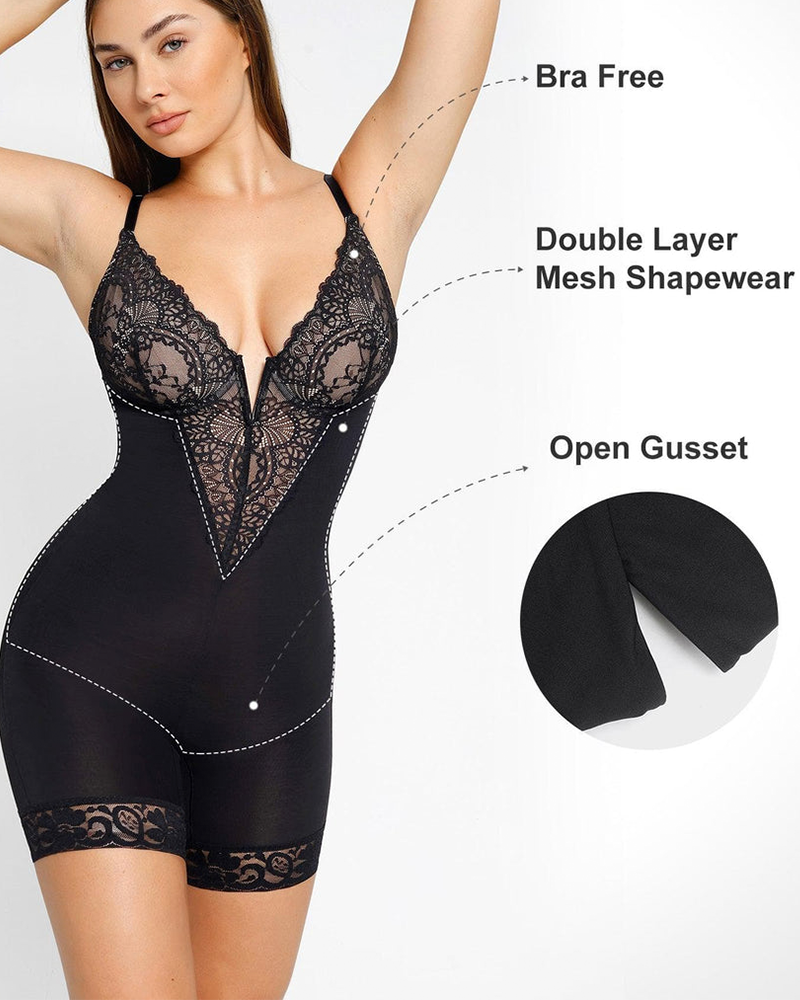 Sexy Lace V-neck Shapewear