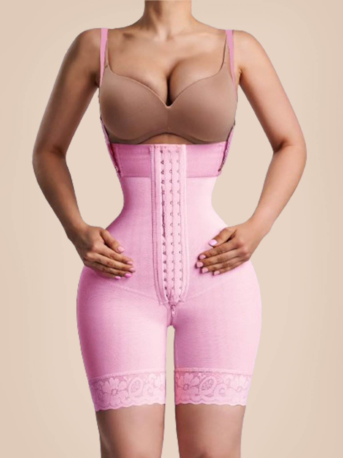 Women Body Hourglass Girdle Rib Height Mid Leg