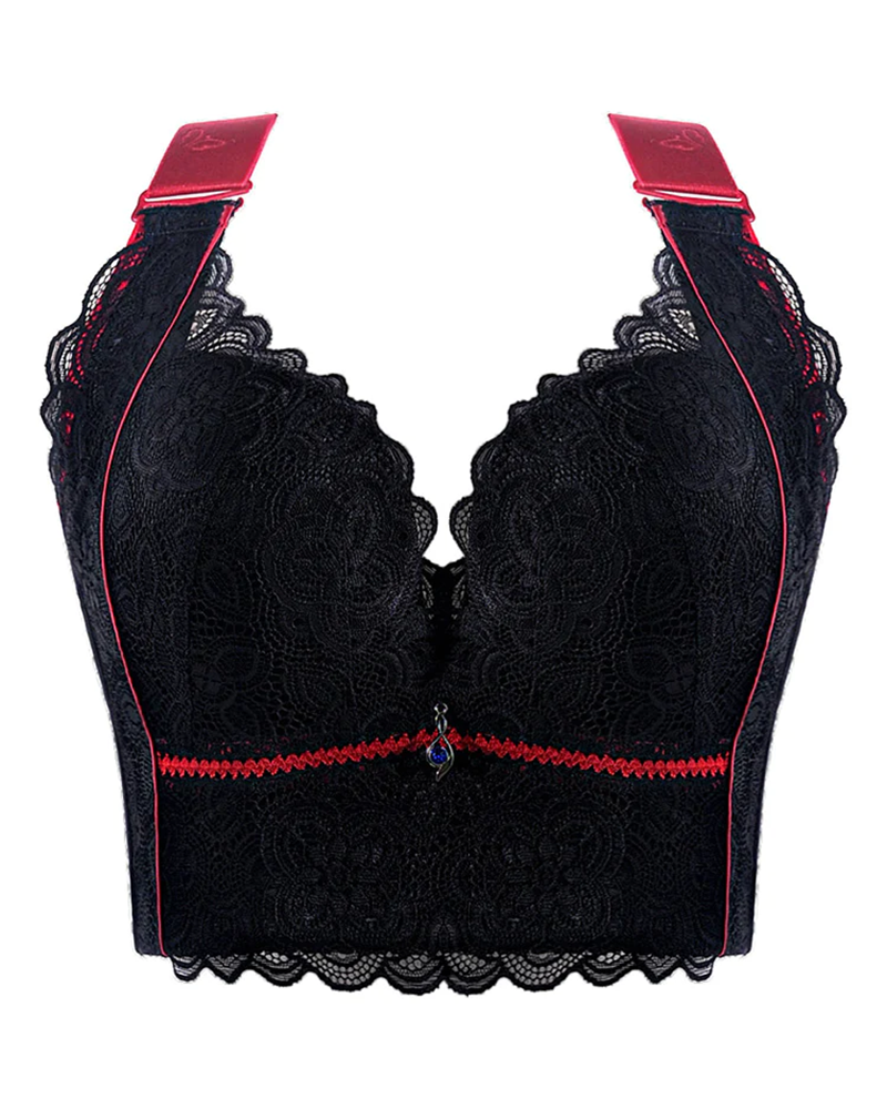 Longline Wire-free Breathable Lace Push Up Bras