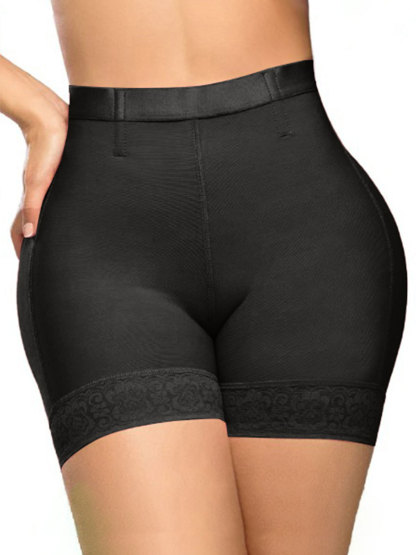High Waist Lace Trim Butt Sculpting Short