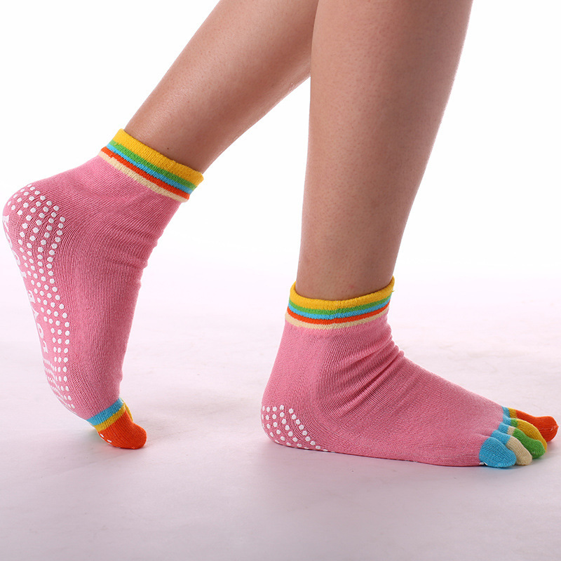 Pilates non-slip five-finger cotton socks