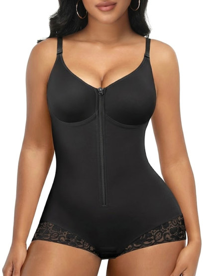 Women's Columbia Style Zipper Bodysuit Shapewear
