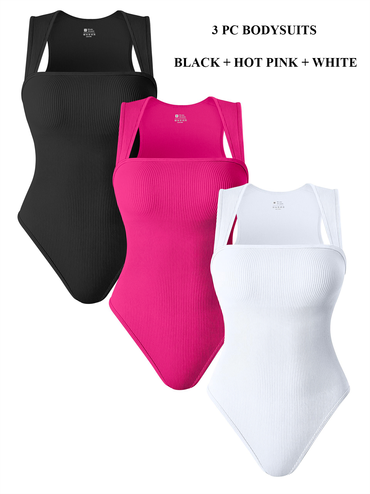 Ribbed Sleeveless 3pc Thongs Bodysuits