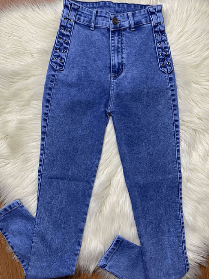 ChicCurve Light Blue Braided Jeans