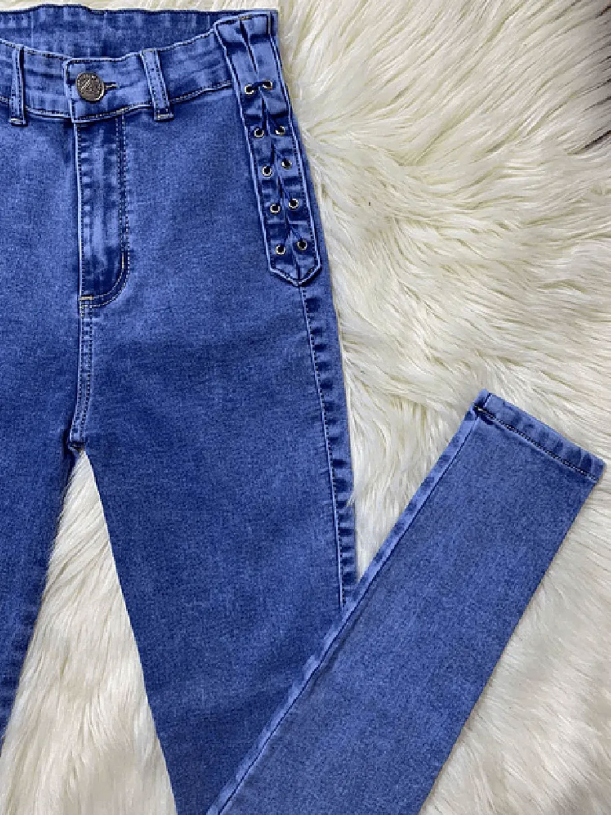 ChicCurve Light Blue Braided Jeans