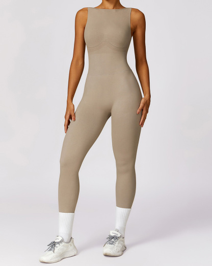 Cut-Out Hip Lift One-Piece Yoga Suit