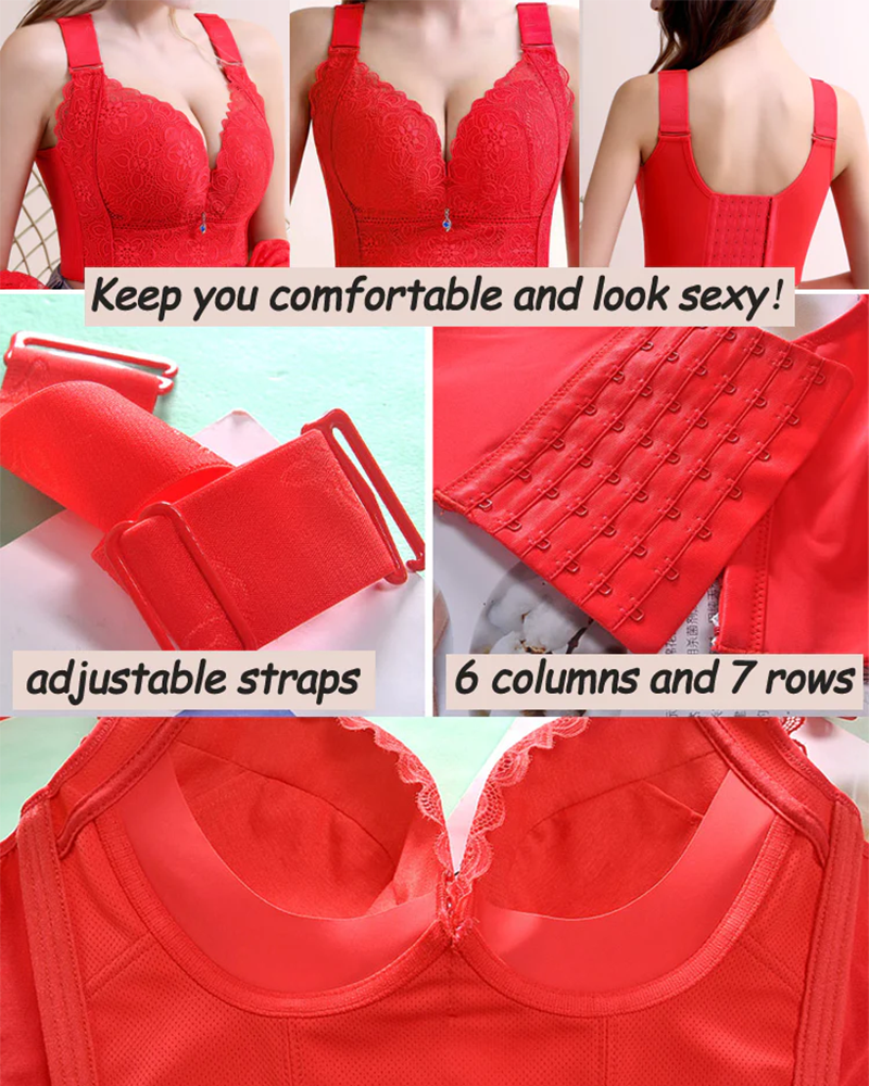 Longline Wire-free Breathable Lace Push Up Bras