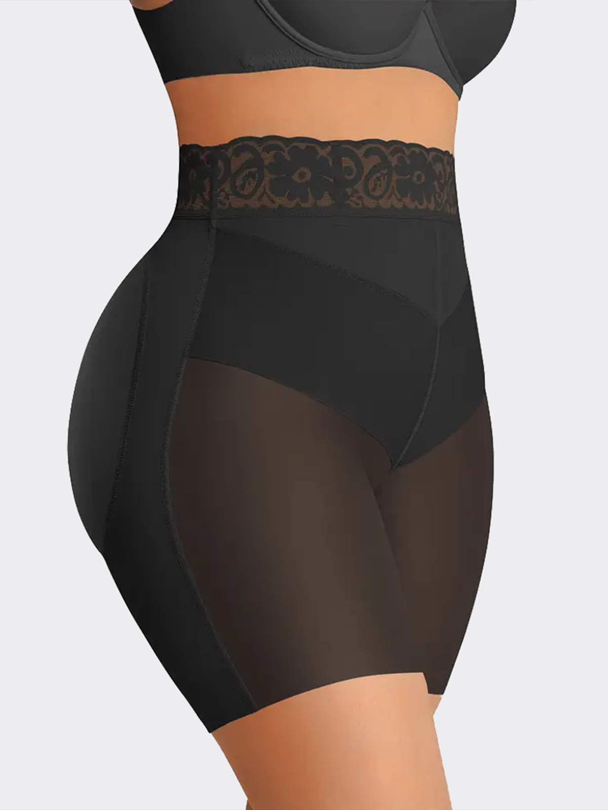 Lace High Waisted Tummy Control Shapewear Shorts