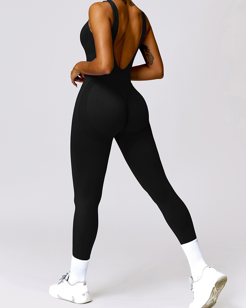 Cut-Out Hip Lift One-Piece Yoga Suit