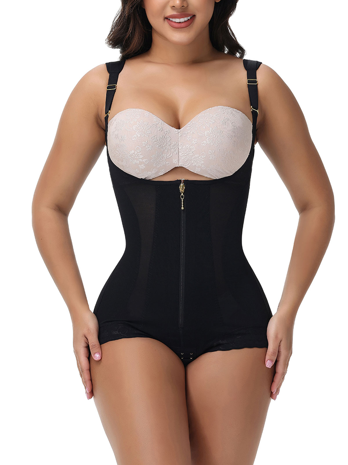 Shapewear for Women Tummy Control Fajas Body Shaper Zipper Open Bust Bodysuit