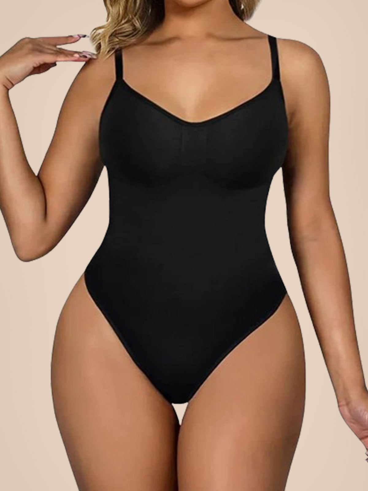 Tight Seamless Shapewear Triangle Thong Hip Lift Jumpsuit