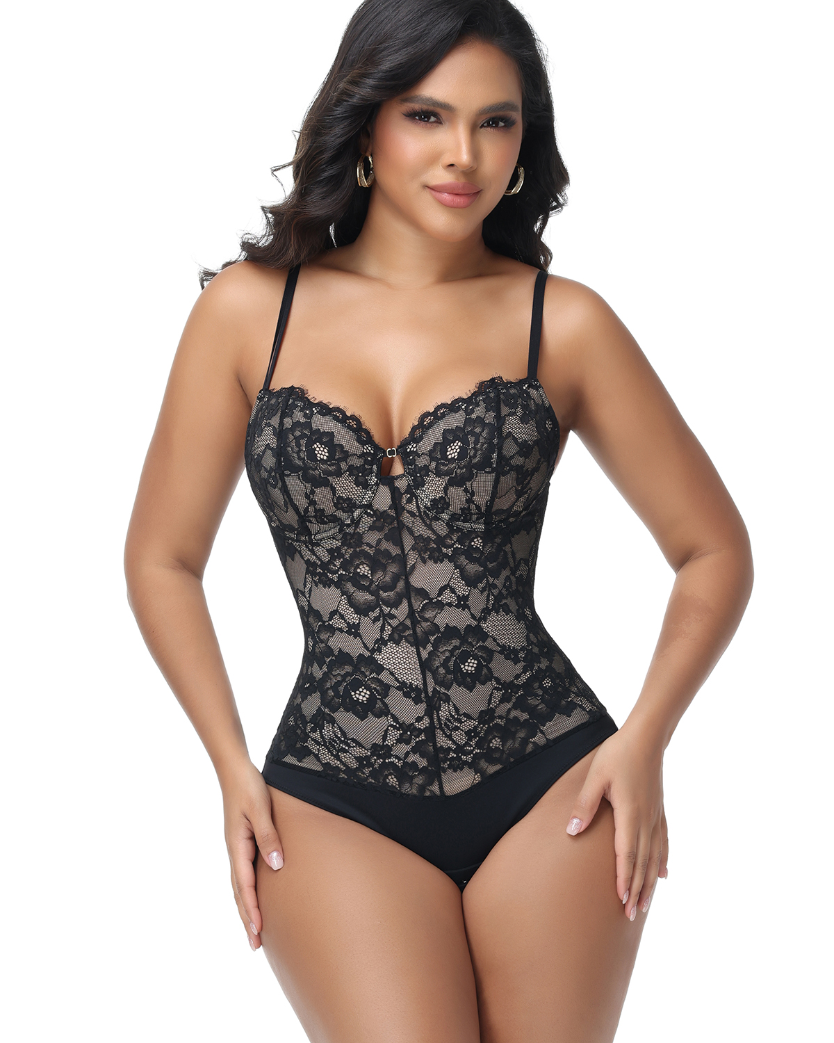 Lace Suspenders Triangle Bodysuit