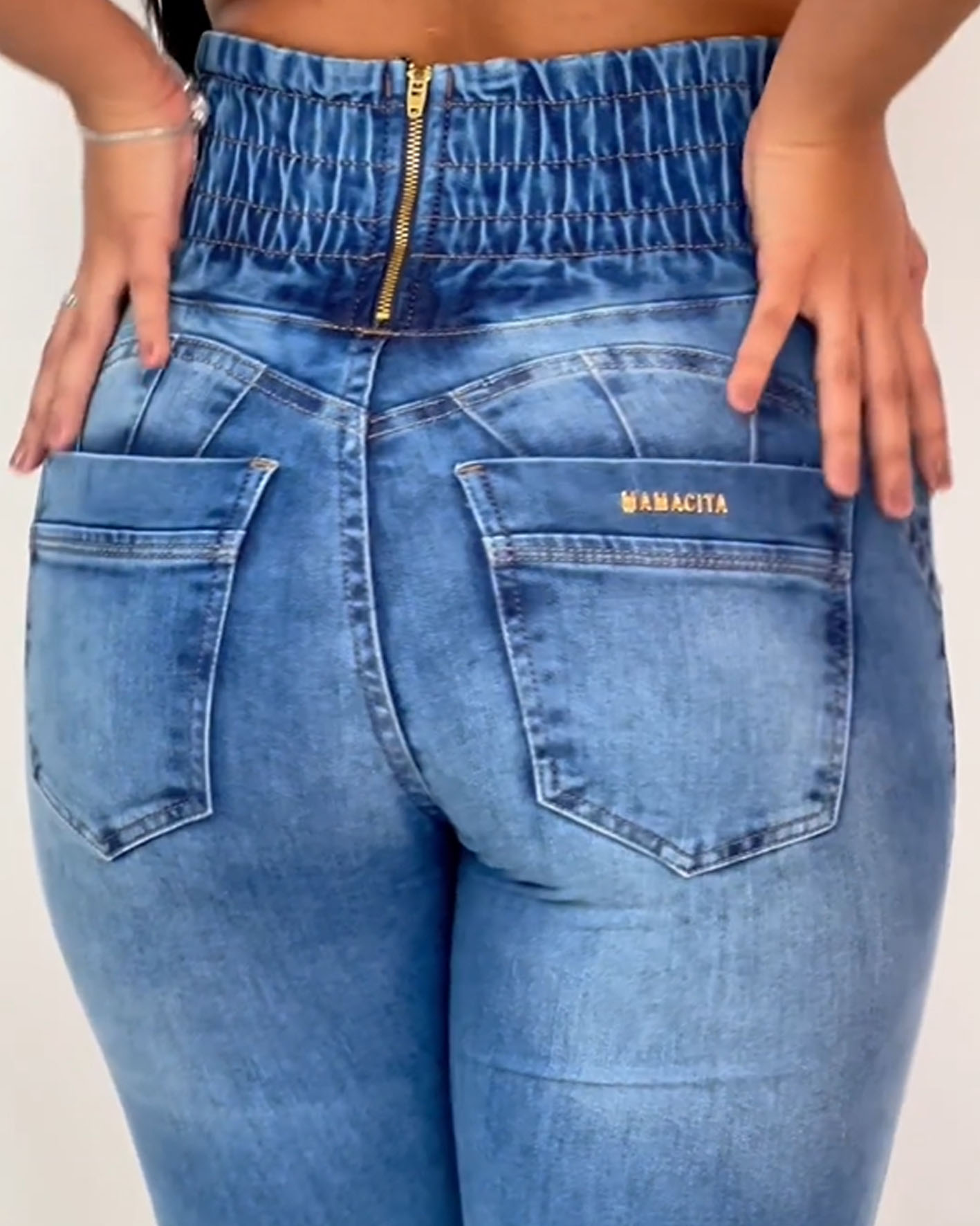 ChicCurve Zipper Toning Jeans with Hip Lift Denim Jeans