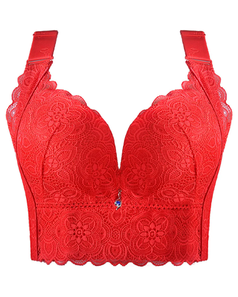 Longline Wire-free Breathable Lace Push Up Bras