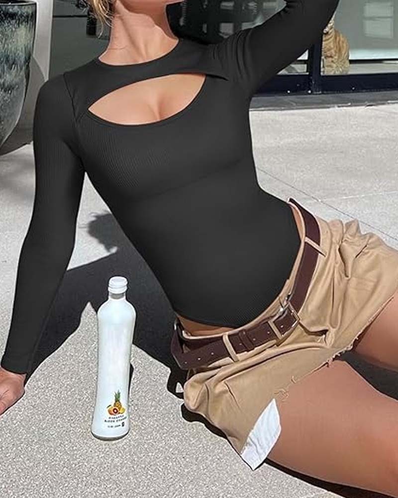 Long Sleeve Ribbed Jumpsuit