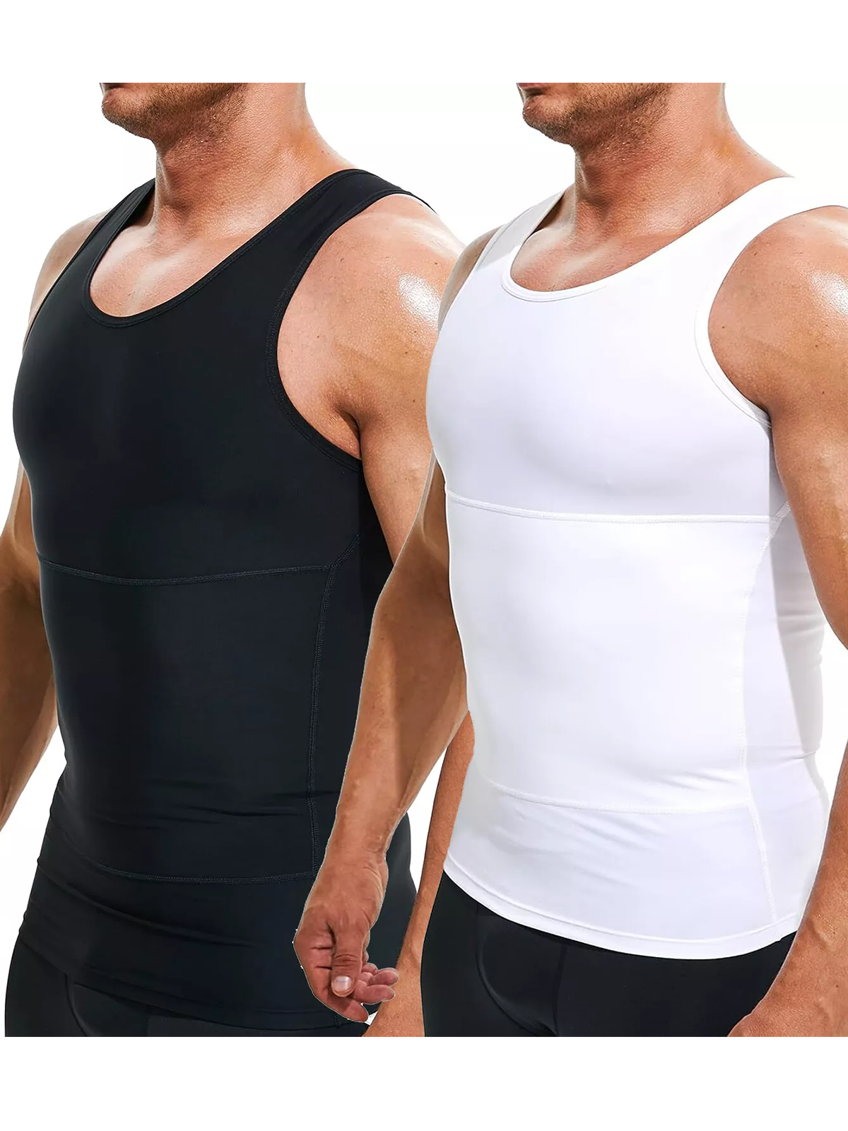 Mens Compression Shirt Slimming Body Shaper Vest Workout Tank Tops