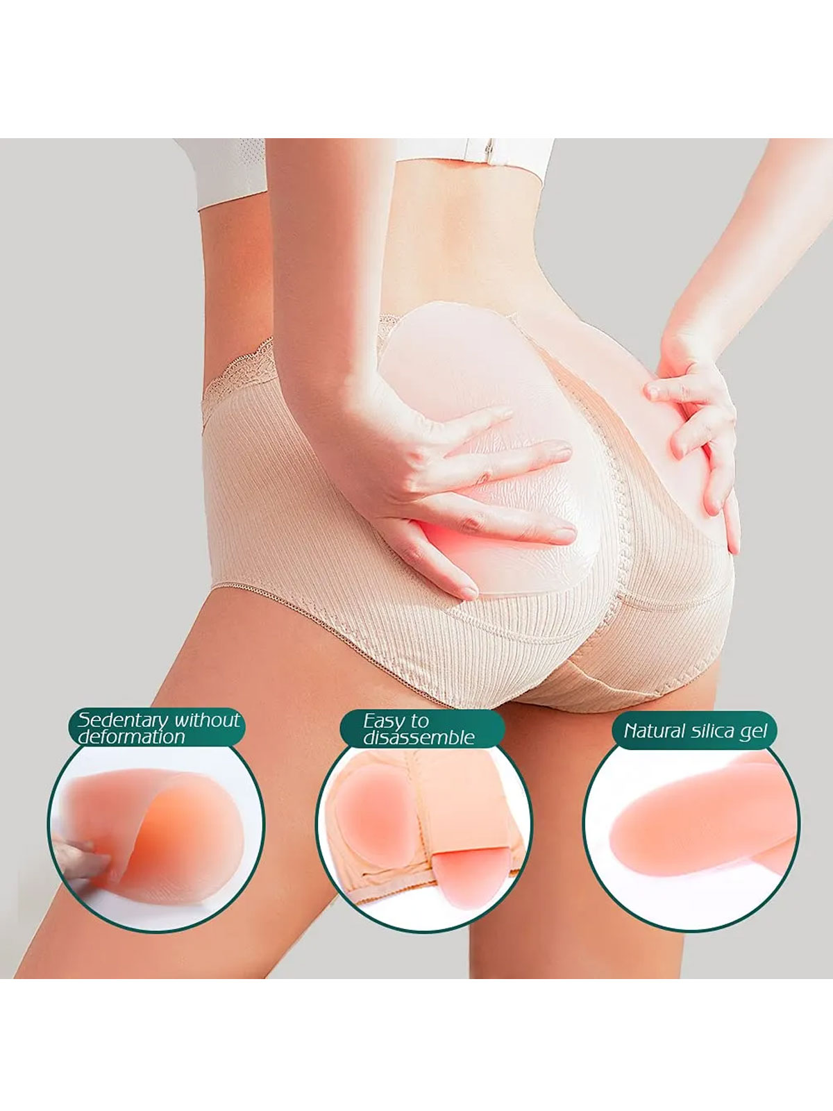 300G Silicone Butt Pads Buttock Enhancer Underwear Silicone Padded Panties for Women