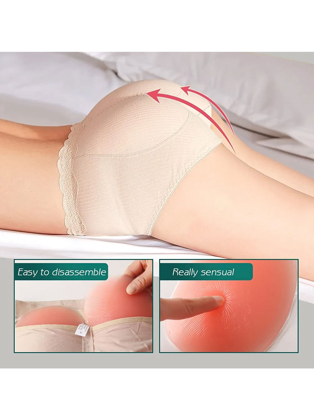 300G Silicone Butt Pads Buttock Enhancer Underwear Silicone Padded Panties for Women
