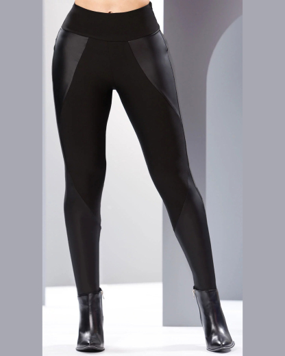 Side Zipper Skinny Black Legging