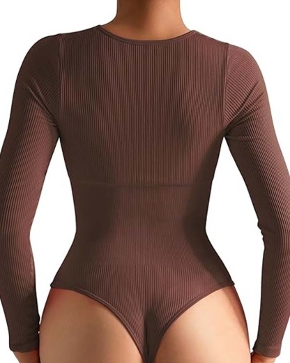 Long Sleeve Ribbed Jumpsuit