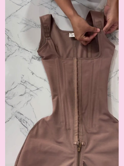 Hook & Eye Tummy Control Zipper Crotch Shaping Bodysuit