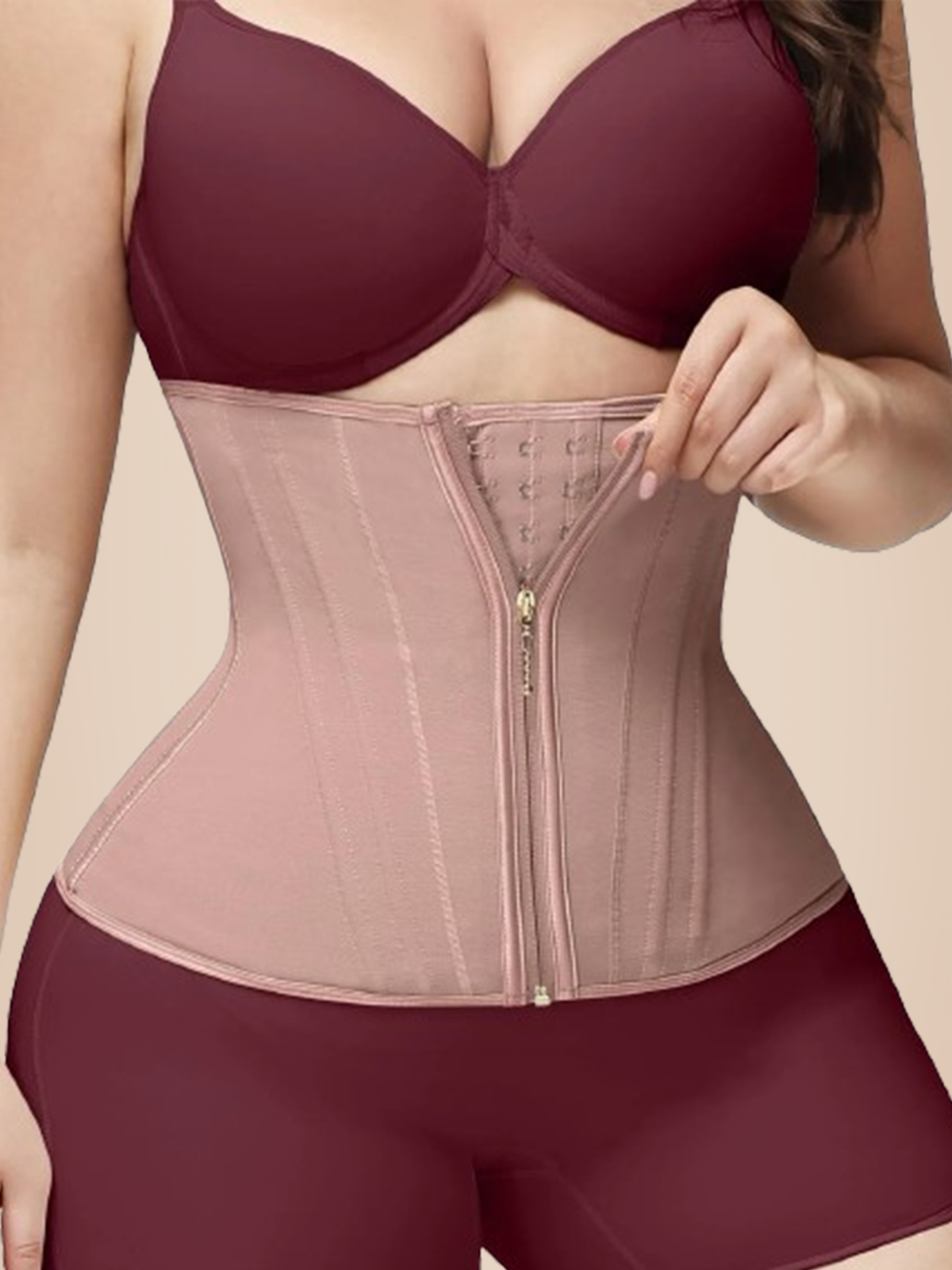 Women Waist Trainer with Zipper & Hooks Ref10060