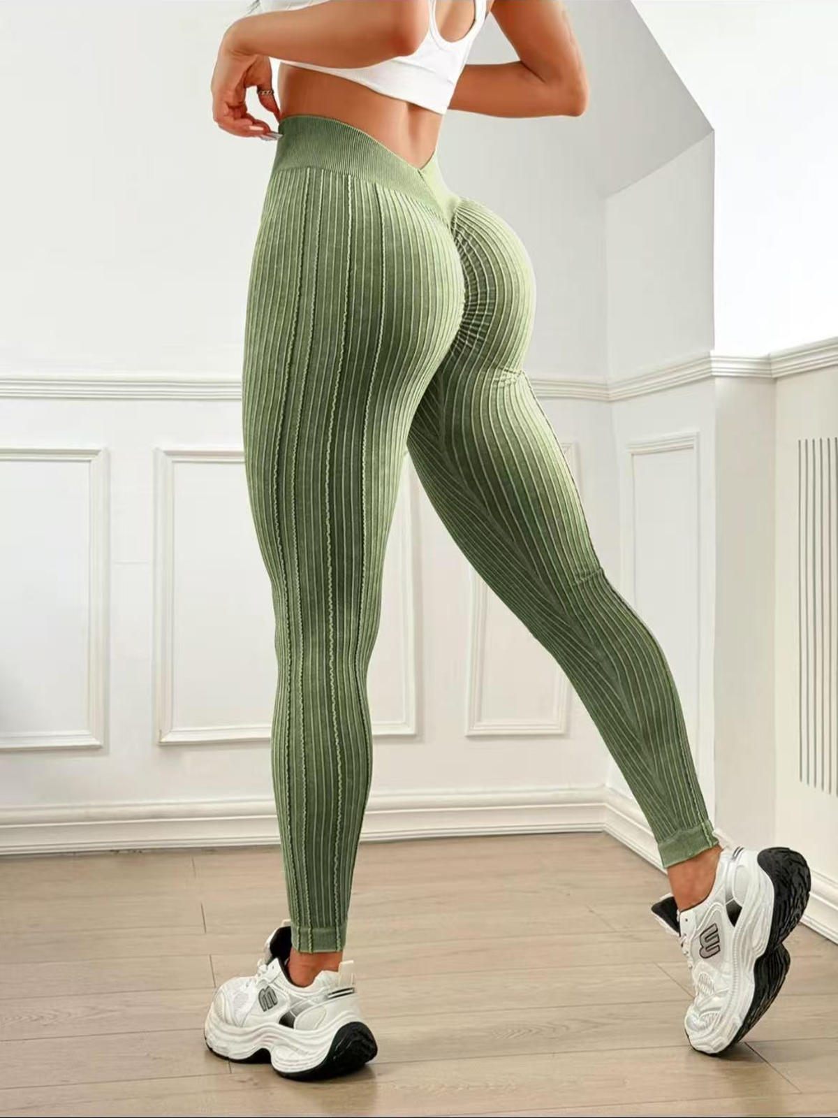 Striped Comfort Tight Elastic Yoga Pants