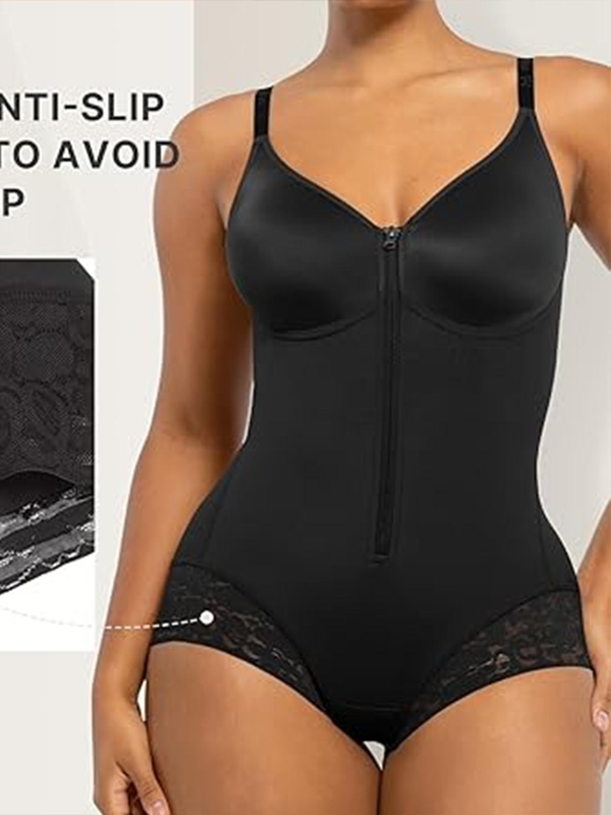 Women's Columbia Style Zipper Bodysuit Shapewear