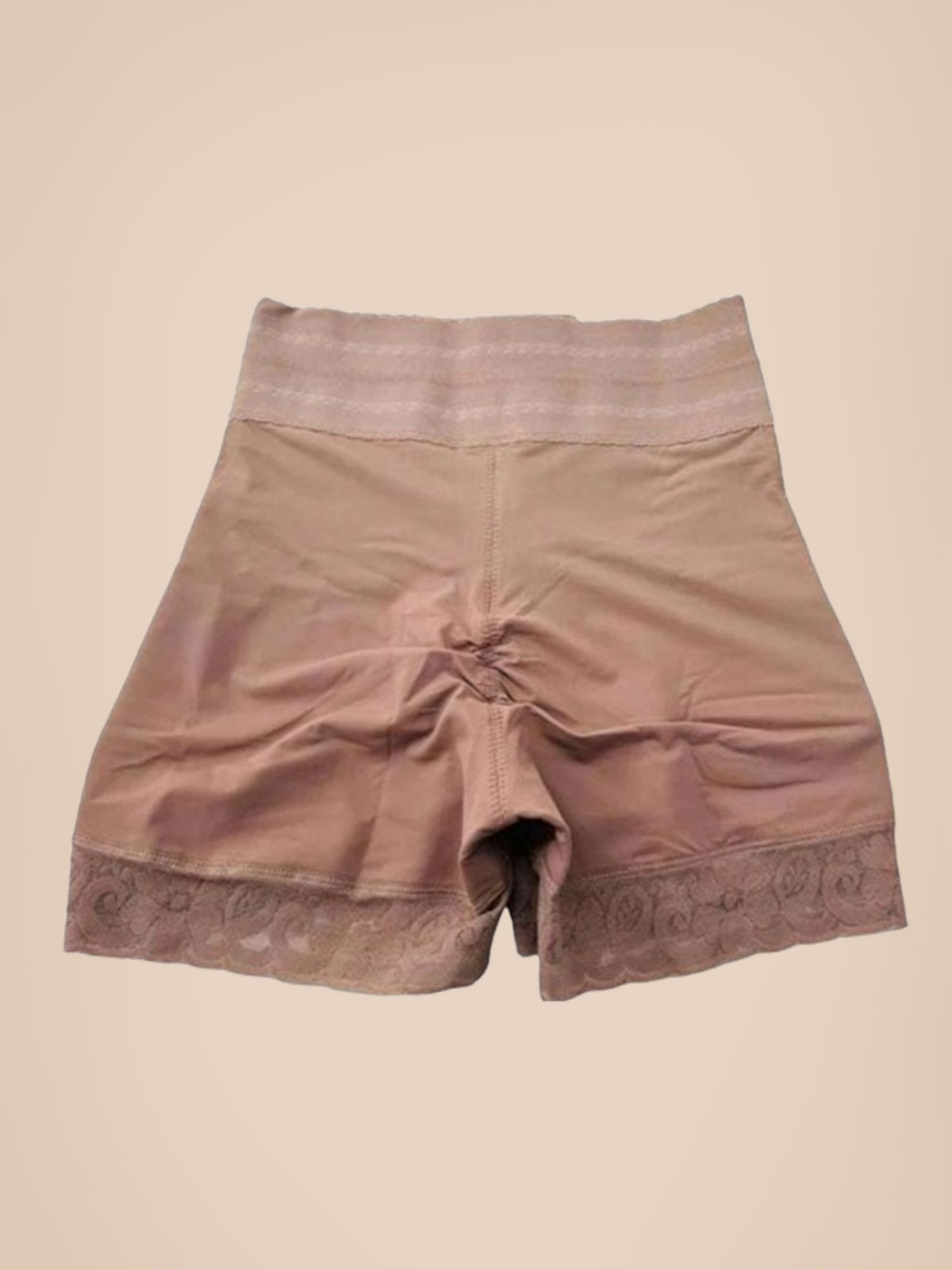 High Waisted Two-layer Lace Paneled Hip-lifting Shorts