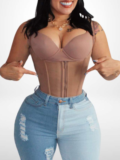 Internal Hooks Hourglass Zipper Faja Vest