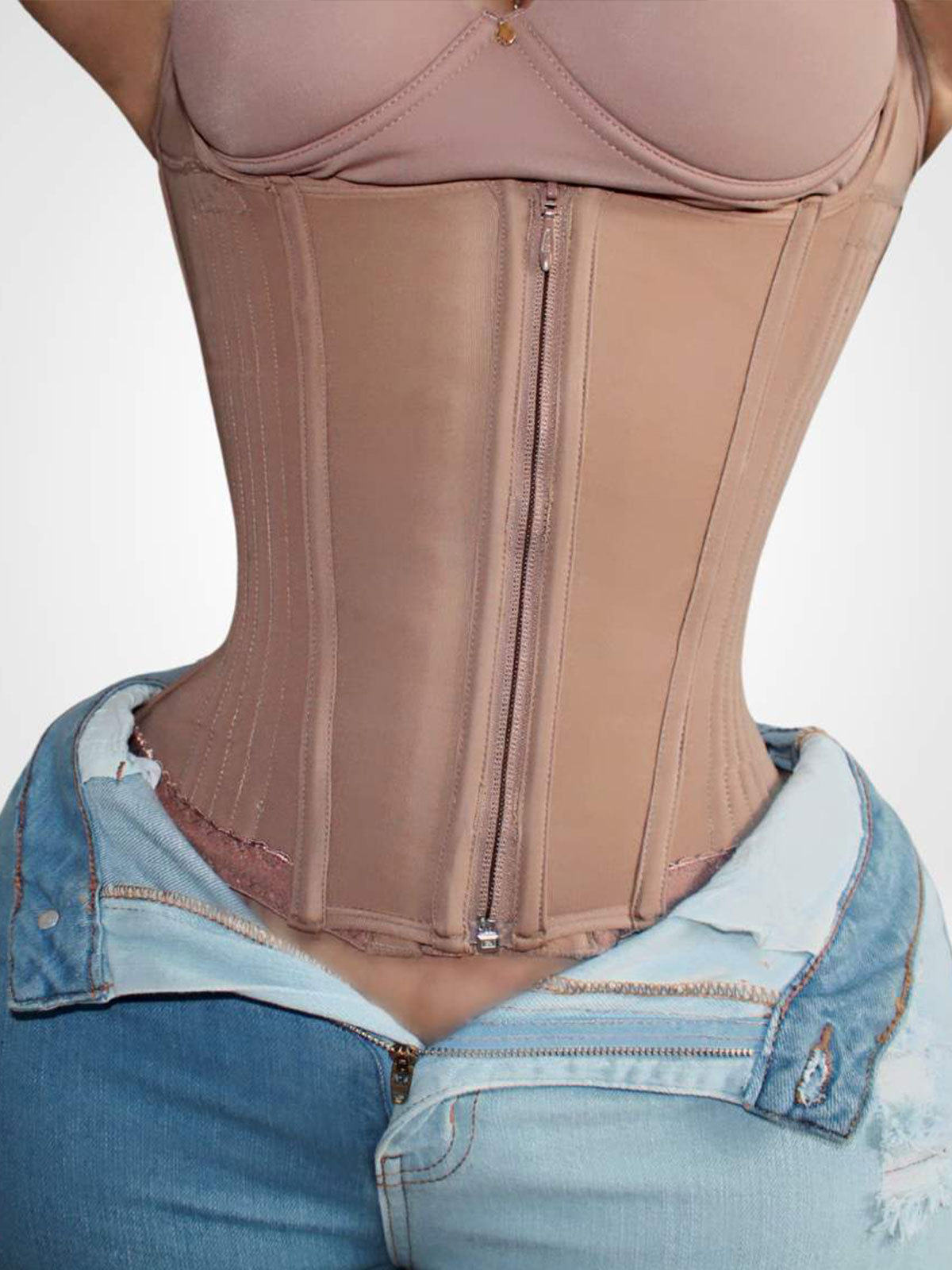 Internal Hooks Hourglass Zipper Faja Vest
